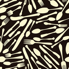 Vector seamless pattern with flatware