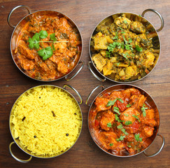 Indian Curries and Rice Food