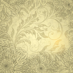 Vector antique floral wallpaper