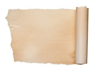 white crumpled curled scroll note paper