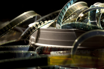 messy 16mm filmstrips