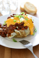 Baked Potato with Chili and Cheese