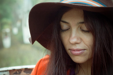 girl with closed lids