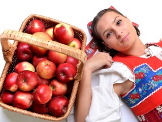 Fototapeta na wymiar woman with apple