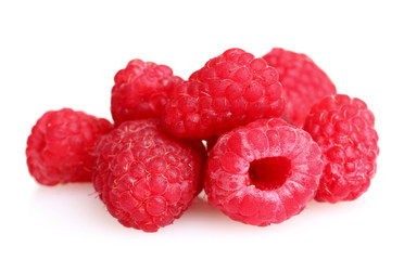 fresh raspberries isolated on white
