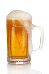 mug of beer isolated on white