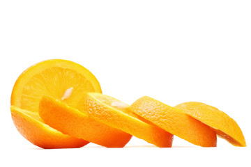 Naklejka na ściany i meble Orange fruit sliced isolated