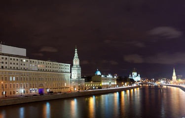 Fototapeta na wymiar Moskva River in night. Russia