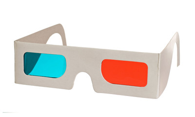 3d glasses isolated on the white background