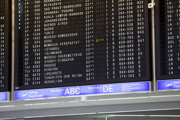 Flug&uuml;bersicht - Anzeigetafel