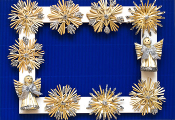 Christmas decoration on a blue background