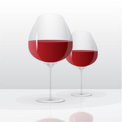Vector Glasses with Red Wine