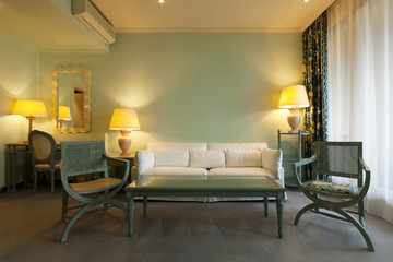 interior luxury apartment, comfortable suite, lounge