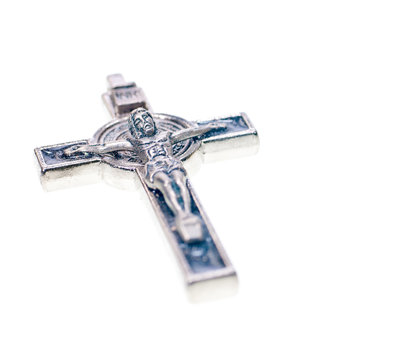 Crucific close up isolated on white background