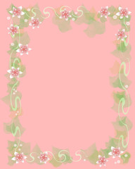 Fototapeta premium soft pink floral frame