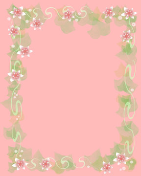 soft pink floral frame