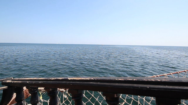 Old boat with sea