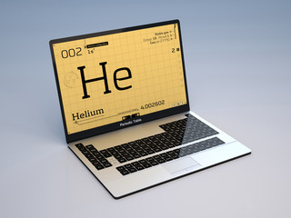 Helium on the periodic table laptop