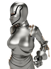 knight metal lady close up