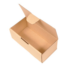 Open cardboard box. Isolated on white background.