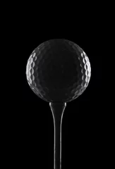 Papier Peint photo autocollant Sports de balle Golf ball on black background