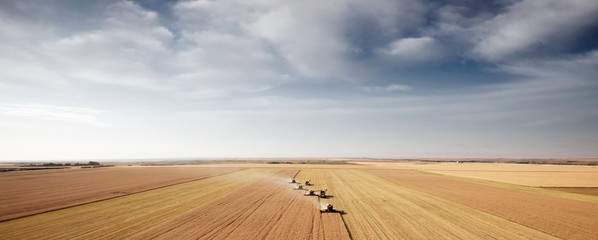 Naklejka premium Harvest Aerial Landscape