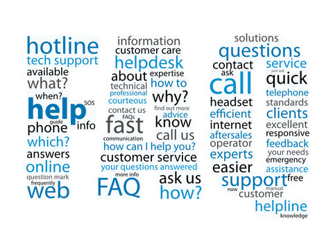 "FAQ" Tag Cloud (questions help answers symbols icons button)