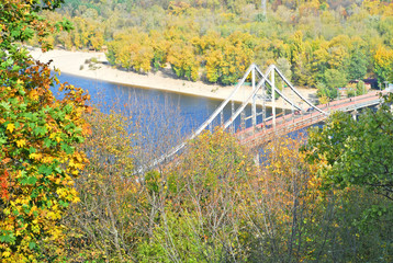Pedestrian bridge across the Dnieper in Kiev