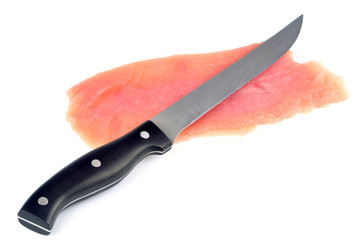 Escalope de veau et couteau