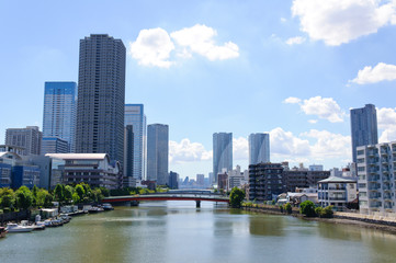 Fototapeta na wymiar Tsukuda dzielnica w Tokio