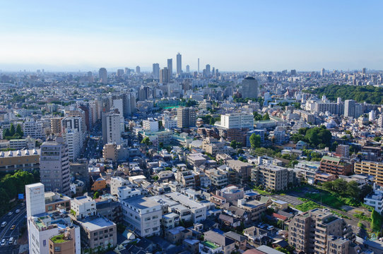 Cityscape towards Ikebukuro in Tokyo