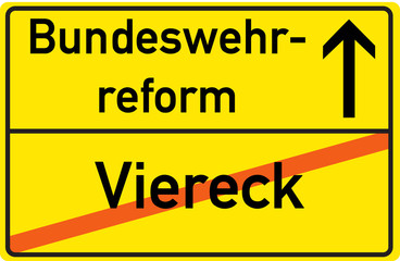 Schild Bundeswehrreform Viereck