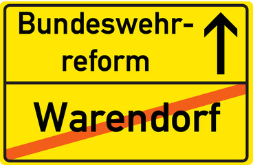 Schild Bundeswehrreform Warendorf