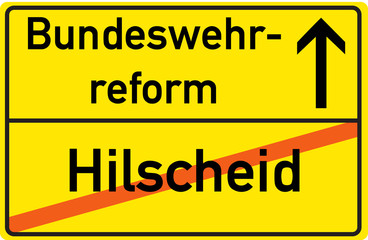 Schild Bundeswehrreform Hilscheid