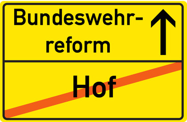 Schild Bundeswehrreform Hof