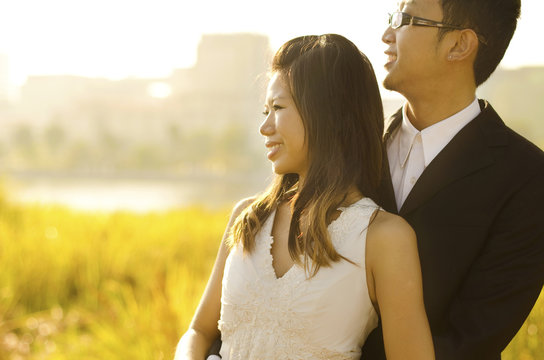 Outdoor Bride and Groom