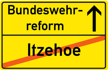 Schild Bundeswehrreform Itzehoe