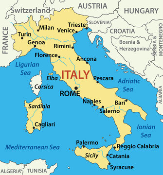 map of Italy - vector illustration