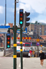 Citycsape with traffic lights