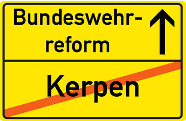 Schild Bundeswehrreform Kerpen