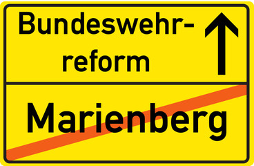 Schild Bundeswehrreform Marienberg