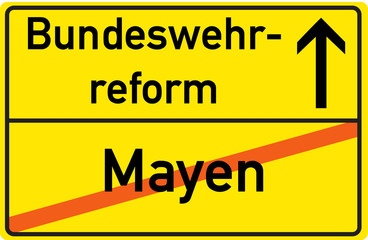 Schild Bundeswehrreform Mayen