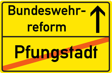 Schild Bundeswehrreform Pfungstadt