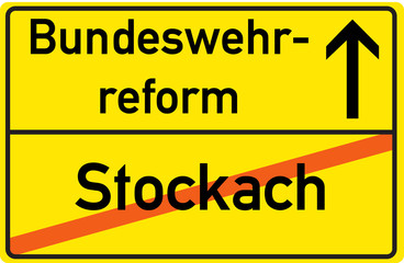 Schild Bundeswehrreform Stockach