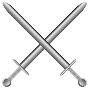 Cross sword on white