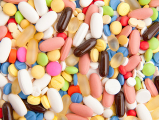Fototapeta na wymiar background made of colorful pills