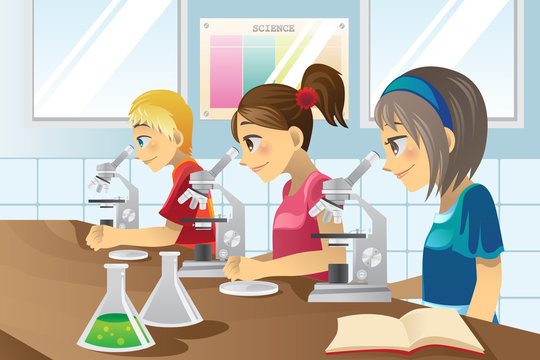 Kids in science lab