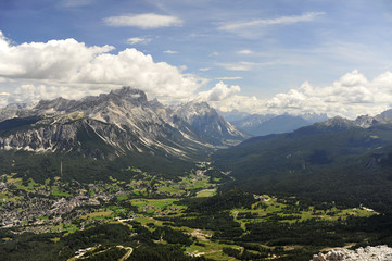 Cortina d'Ampezzo in Italian Dolomites.