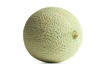 Green Cantaloupe or Muskmelon isolated on white background