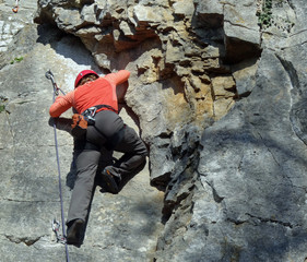 Obraz premium Escalade en falaise